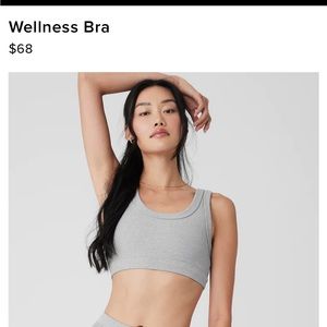 ALO Wellness grey ribbed bra - size small